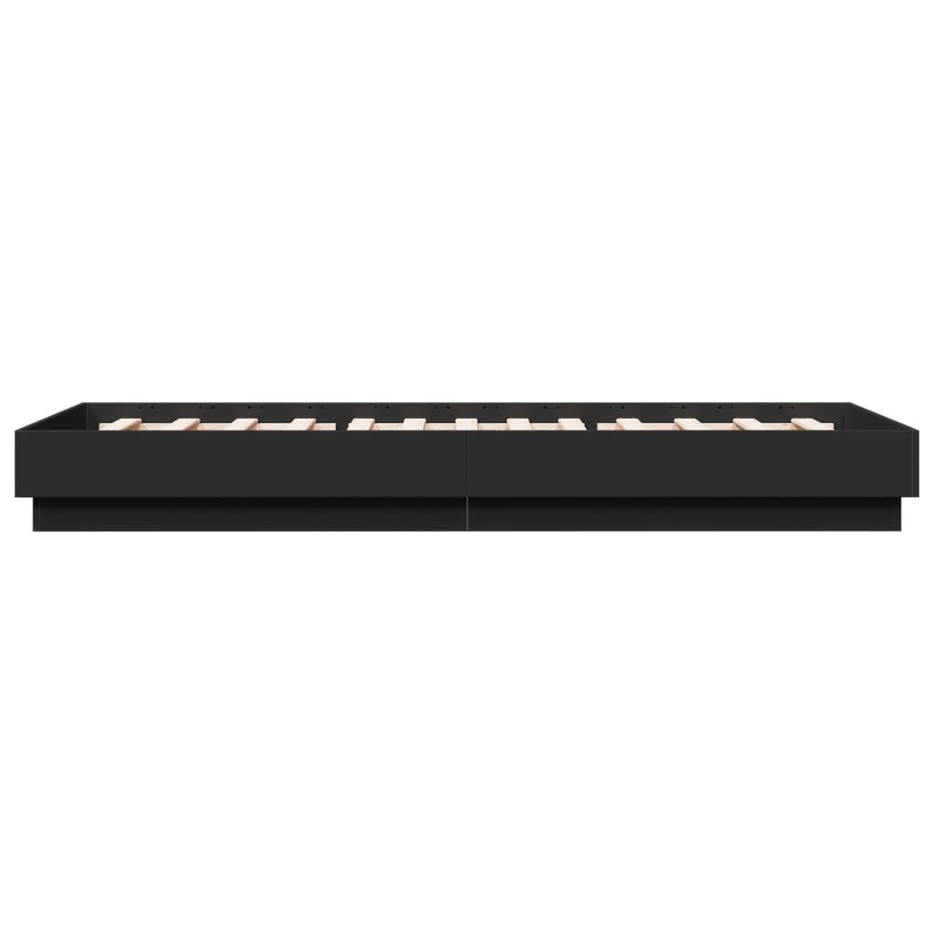 vidaXL Bed Frame without Mattress with LED Lights Black 100x200 cm