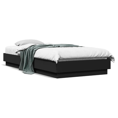 vidaXL Bed Frame without Mattress with LED Lights Black 100x200 cm