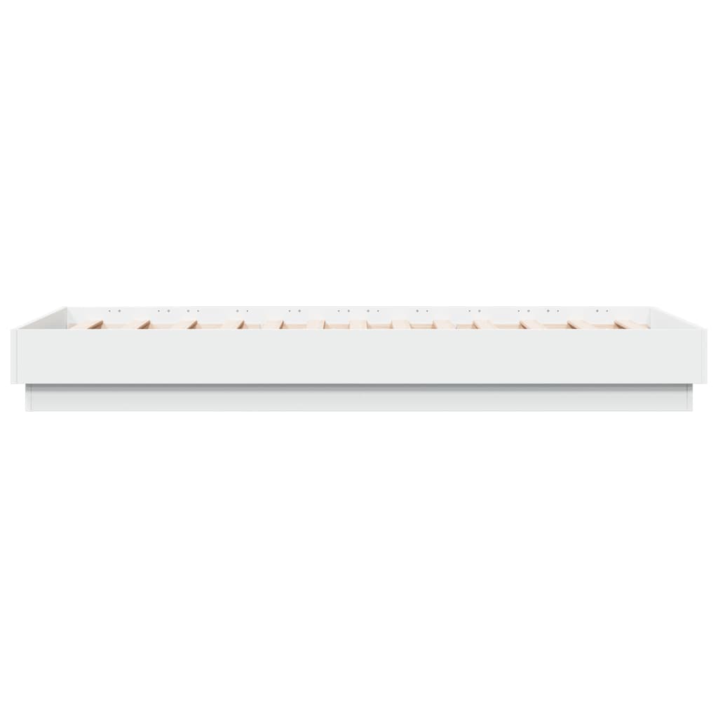 vidaXL Bed Frame without Mattress with LED Lights White 75x190 cm Small Single