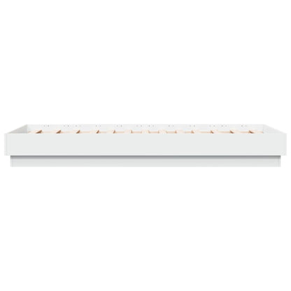 vidaXL Bed Frame without Mattress with LED Lights White 75x190 cm Small Single