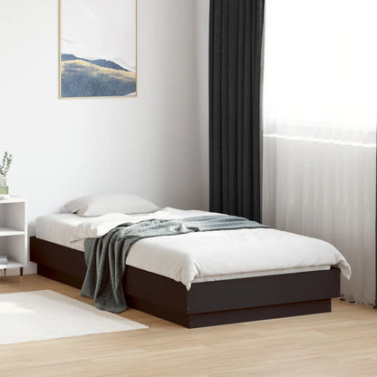 vidaXL Bed Frame without Mattress with LED Lights Black 75x190 cm Small Single