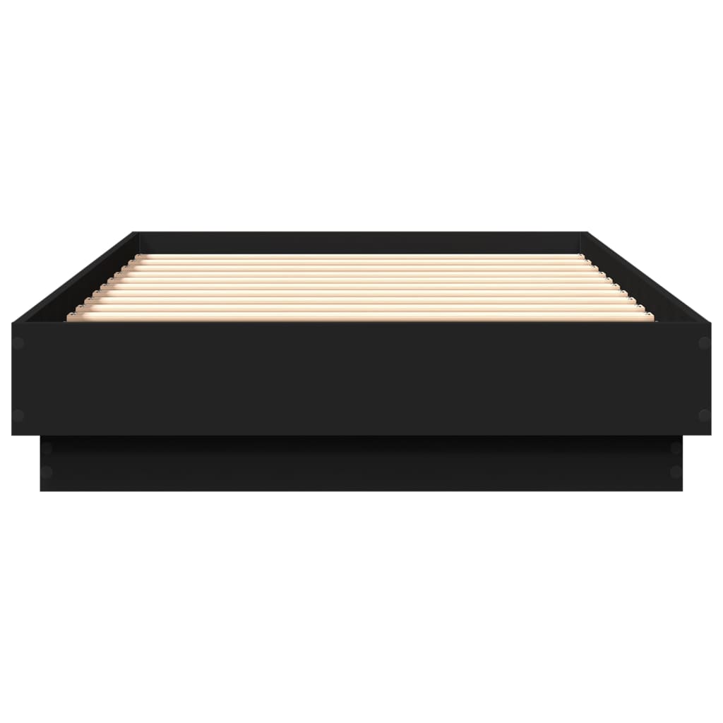 vidaXL Bed Frame without Mattress with LED Lights Black 75x190 cm Small Single