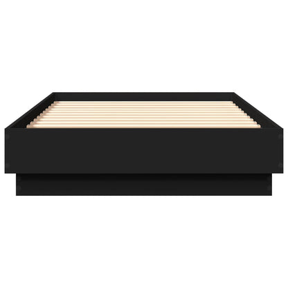 vidaXL Bed Frame without Mattress with LED Lights Black 75x190 cm Small Single