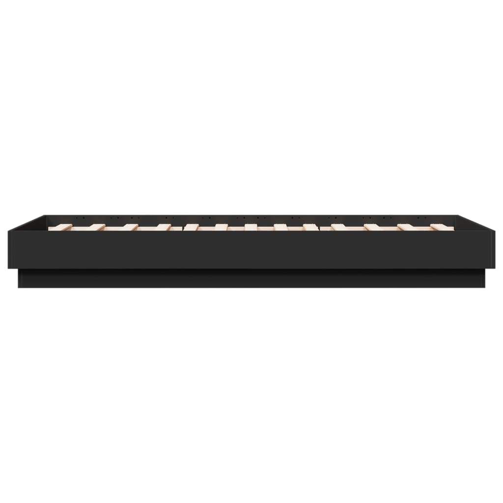 vidaXL Bed Frame without Mattress with LED Lights Black 75x190 cm Small Single