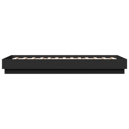 vidaXL Bed Frame without Mattress with LED Lights Black 75x190 cm Small Single