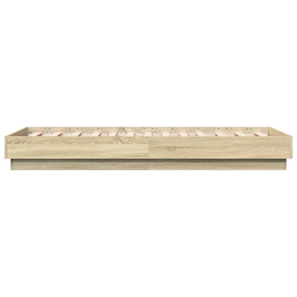 vidaXL Bed Frame without Mattress with LED Lights Sonoma Oak 75x190 cm Small Single