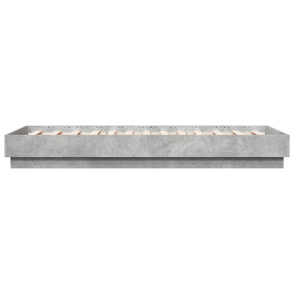vidaXL Bed Frame without Mattress with LED Lights Concrete Grey 75x190 cm Small Single