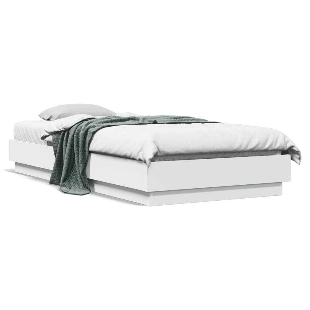 vidaXL Bed Frame without Mattress White 100x200 cm Engineered Wood
