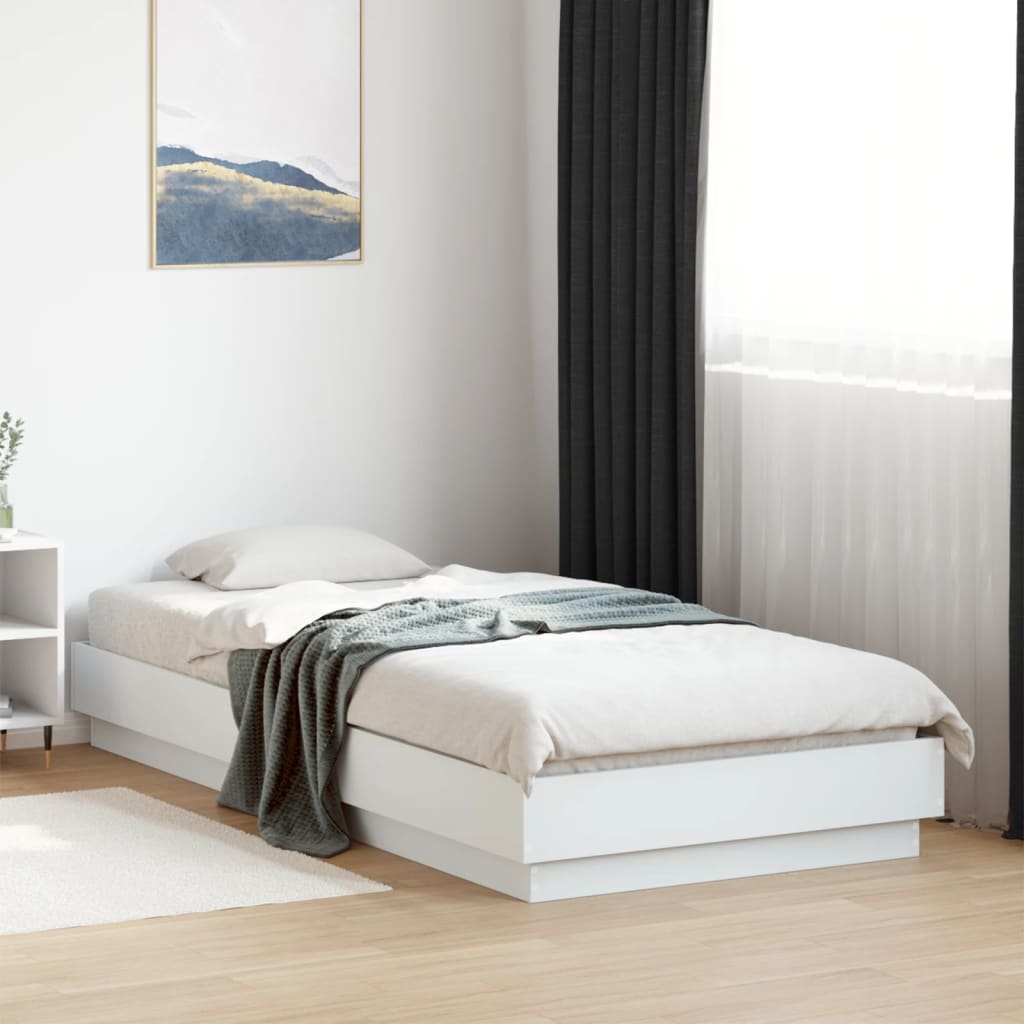 vidaXL Bed Frame without Mattress White 100x200 cm Engineered Wood