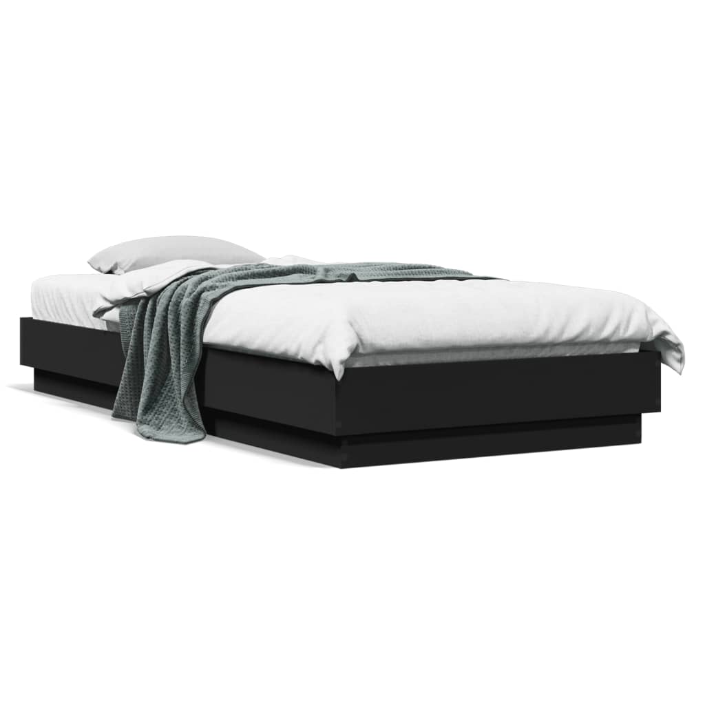 vidaXL Bed Frame without Mattress Black 100x200 cm Engineered Wood