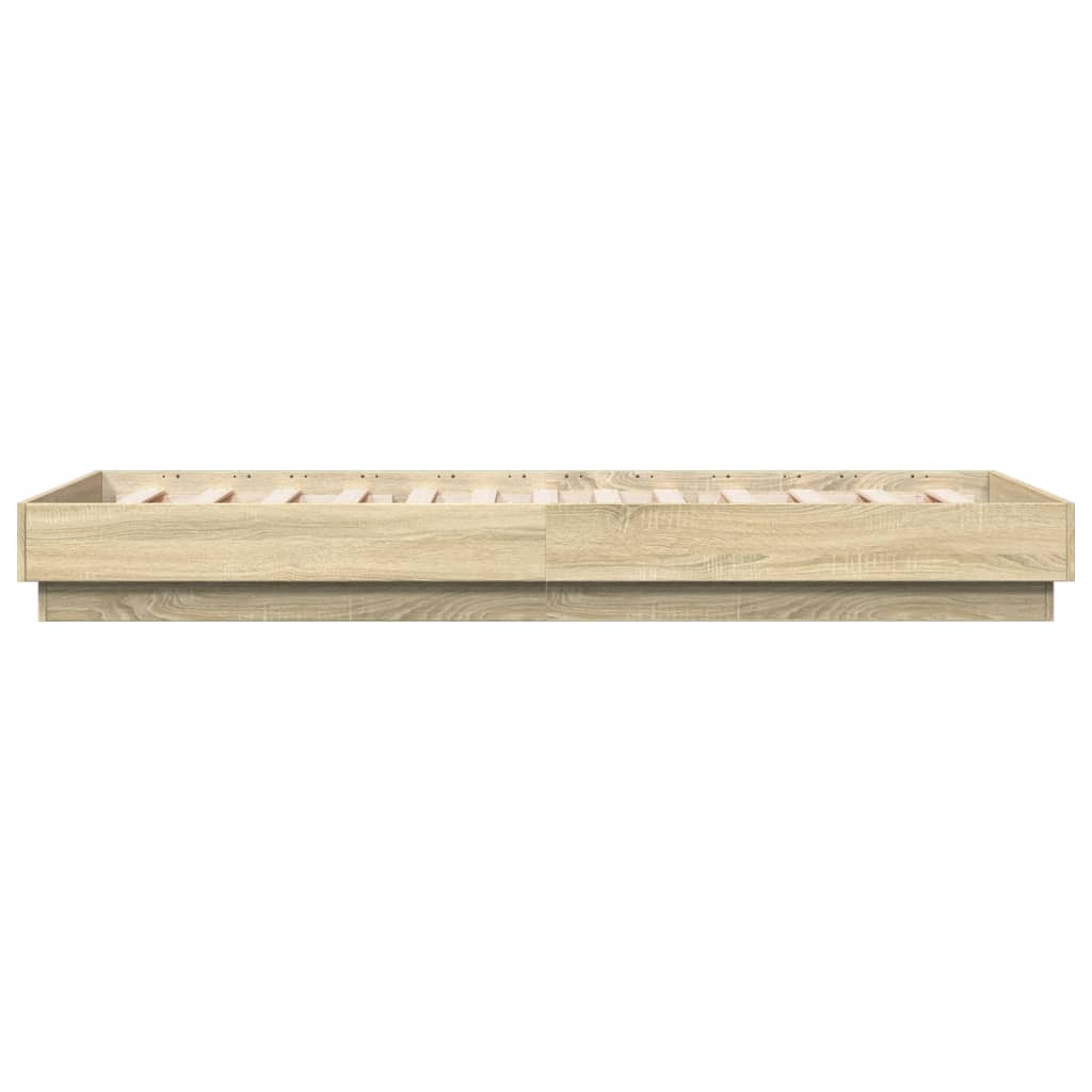 vidaXL Bed Frame without Mattress Sonoma Oak 100x200 cm Engineered Wood