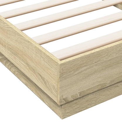 vidaXL Bed Frame without Mattress Sonoma Oak 100x200 cm Engineered Wood