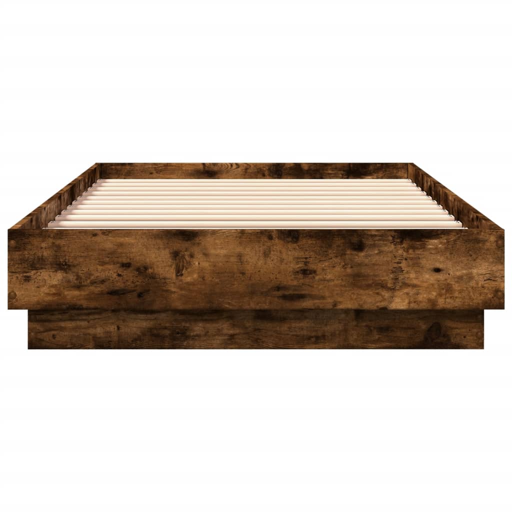 vidaXL Bed Frame without Mattress Smoked Oak 100x200 cm Engineered Wood