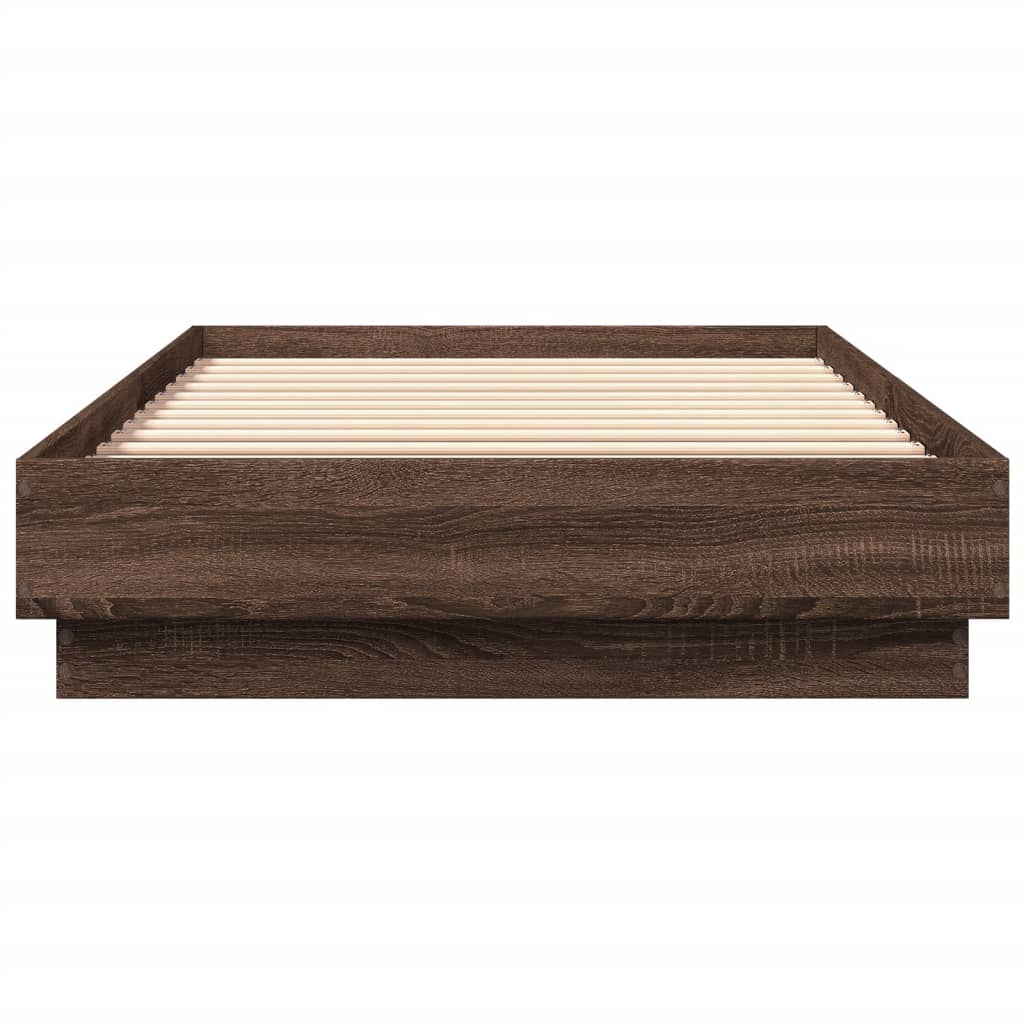 vidaXL Bed Frame without Mattress Brown Oak 100x200 cm Engineered Wood