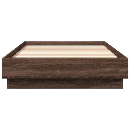 vidaXL Bed Frame without Mattress Brown Oak 100x200 cm Engineered Wood
