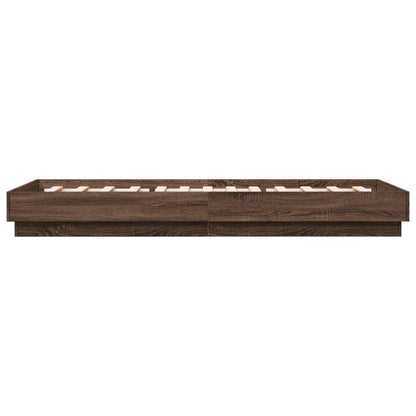vidaXL Bed Frame without Mattress Brown Oak 100x200 cm Engineered Wood