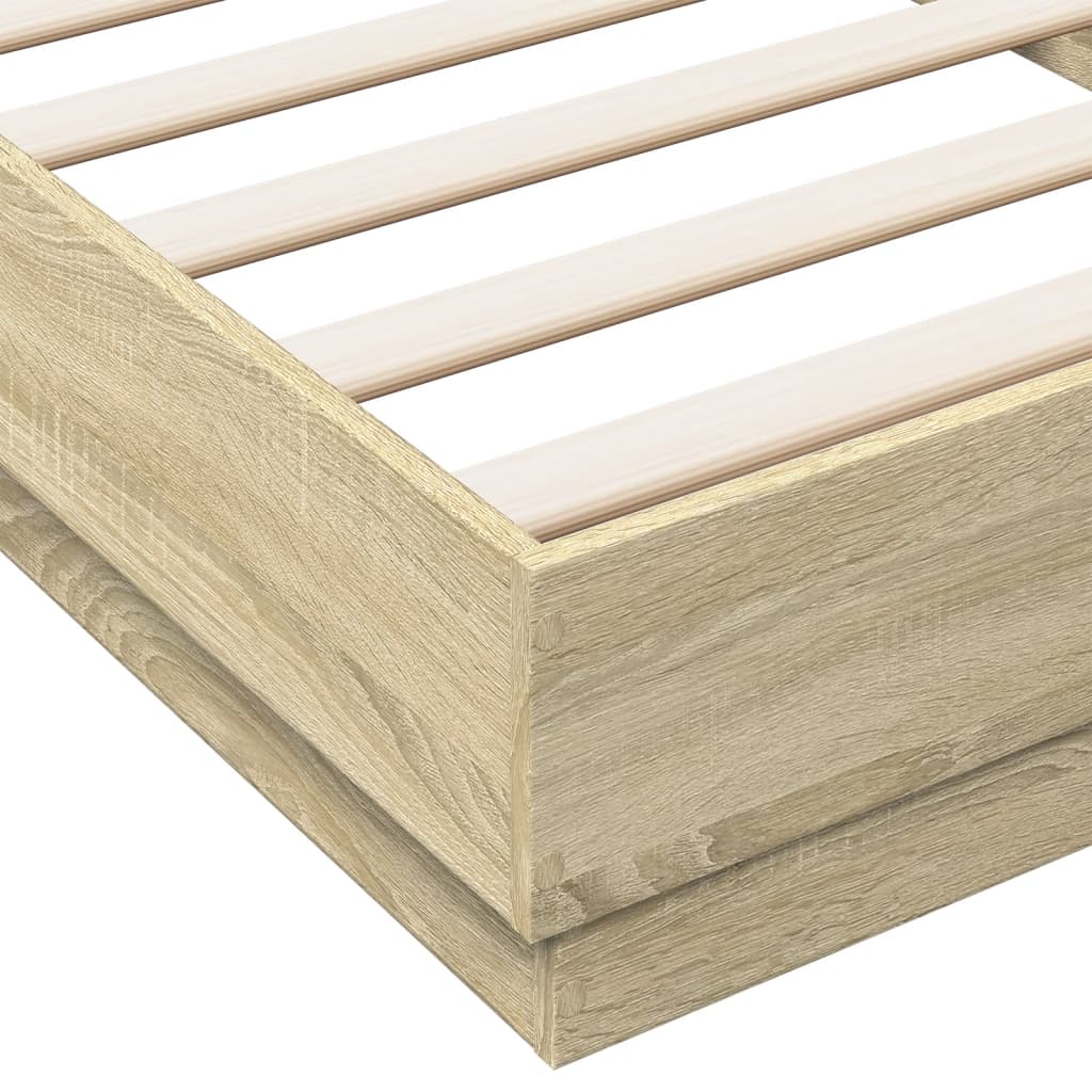 vidaXL Bed Frame without Mattress Sonoma Oak 90x200 cm Engineered Wood