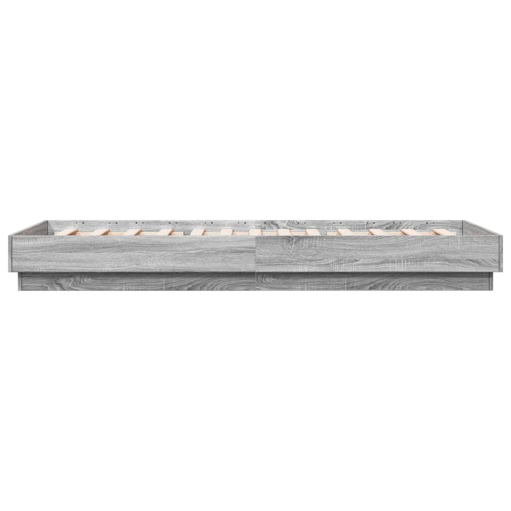 vidaXL Bed Frame without Mattress Grey Sonoma 90x200 cm Engineered Wood