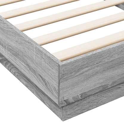vidaXL Bed Frame without Mattress Grey Sonoma 90x200 cm Engineered Wood