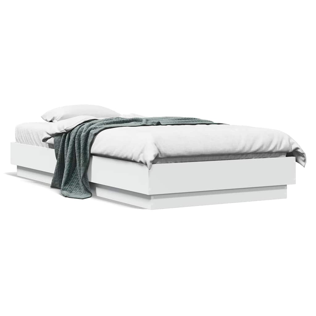 vidaXL Bed Frame without Mattress White 90x190 cm Single Engineered Wood