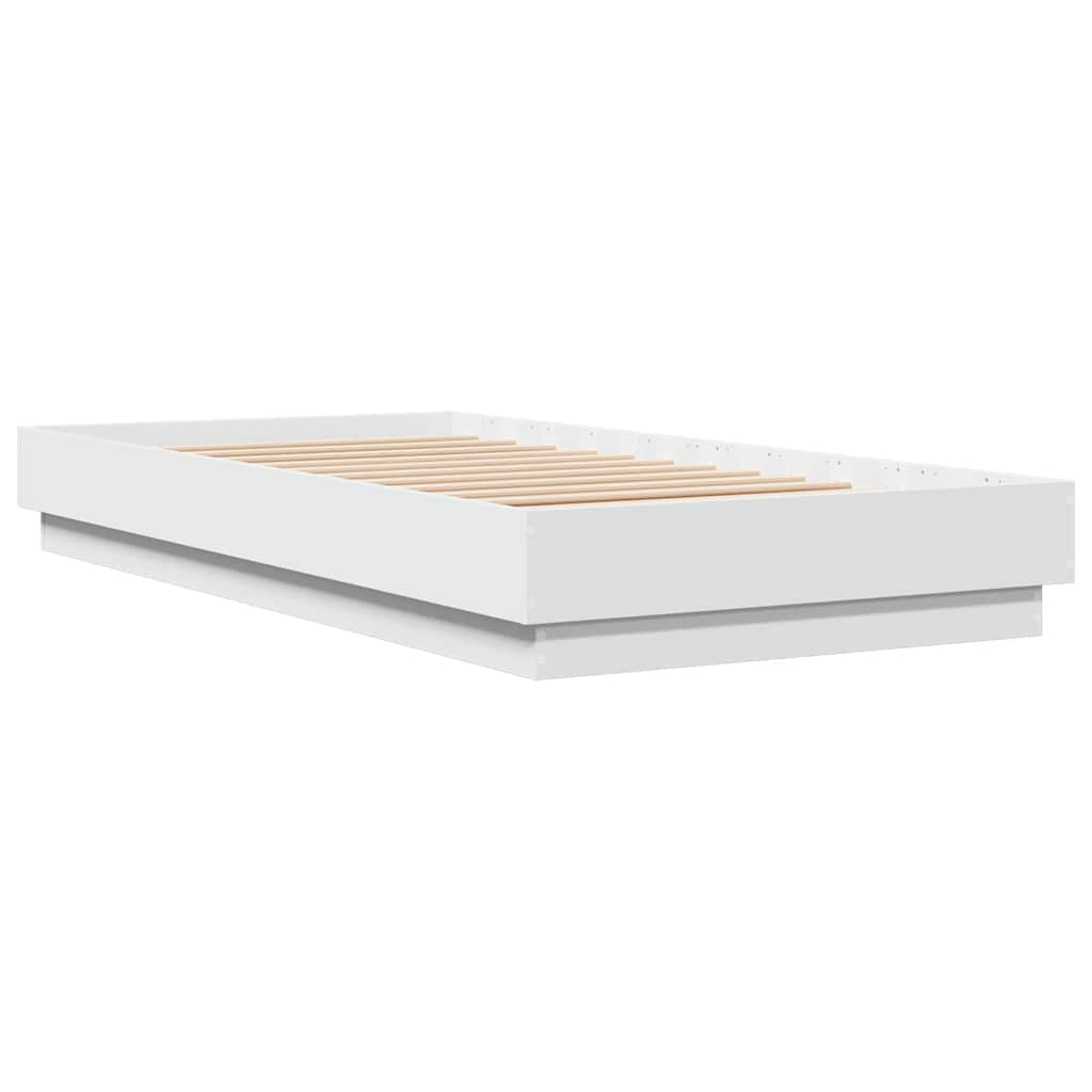 vidaXL Bed Frame without Mattress White 90x190 cm Single Engineered Wood