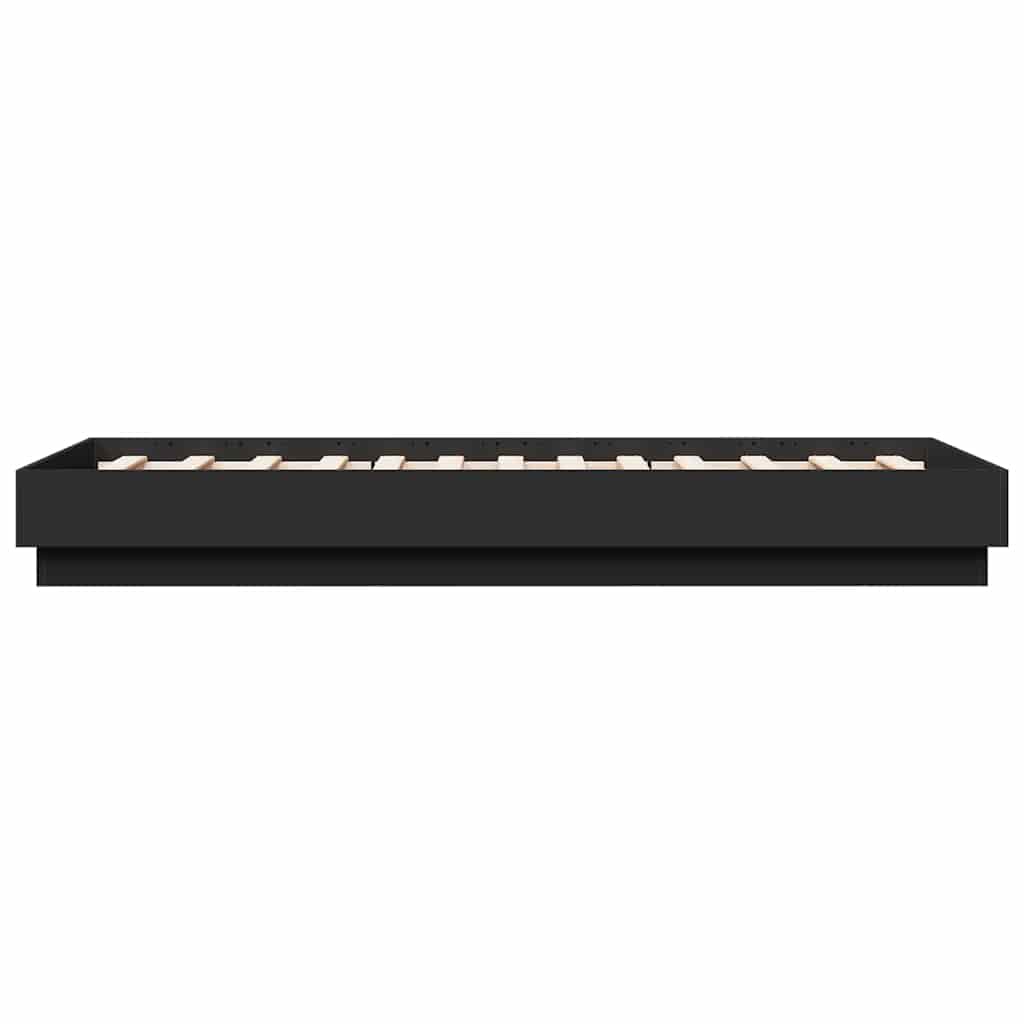 vidaXL Bed Frame without Mattress Black 90x190 cm Single Engineered Wood
