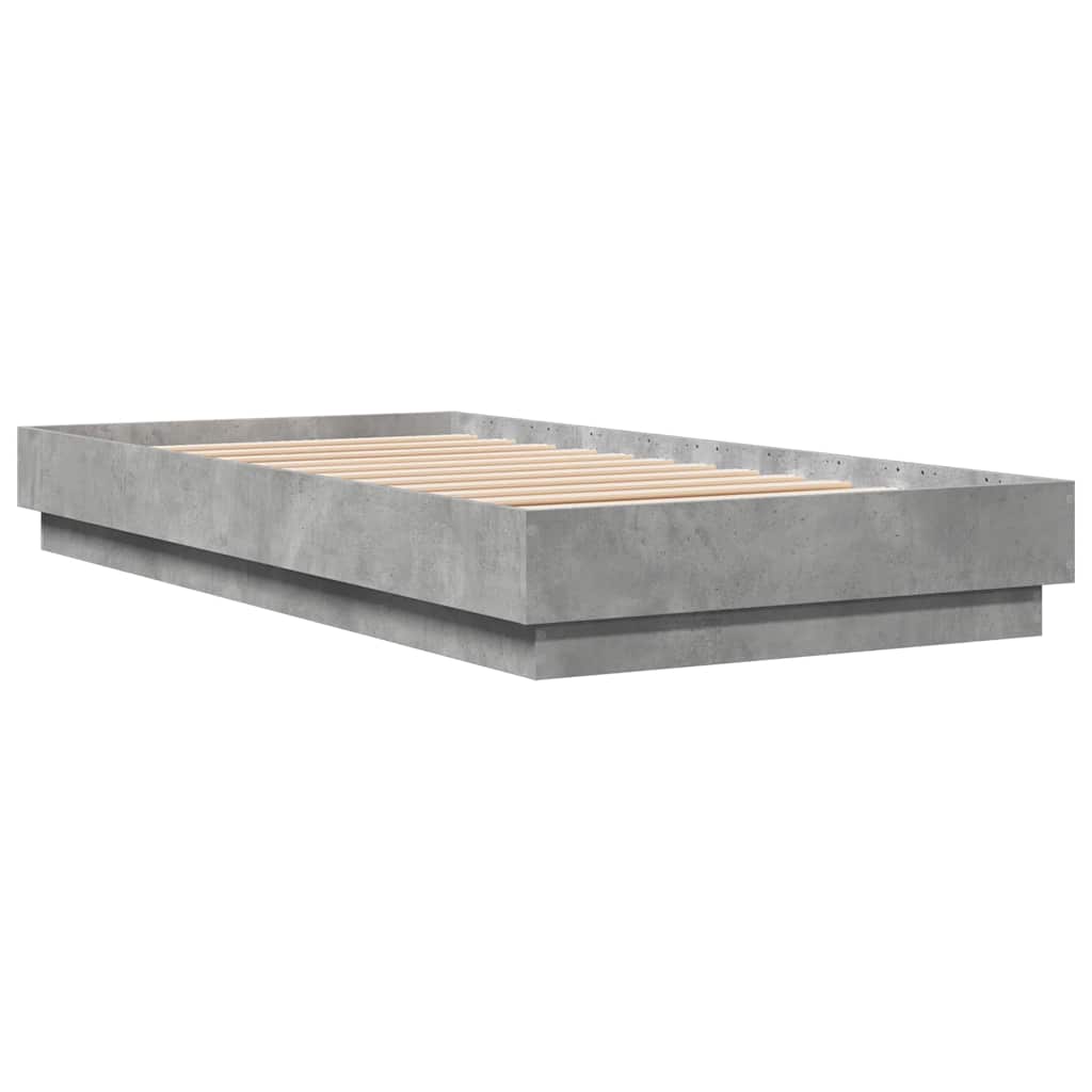 vidaXL Bed Frame without Mattress Concrete Grey 90x190 cm Single