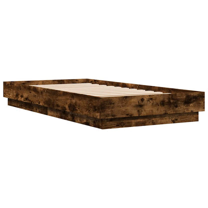 vidaXL Bed Frame without Mattress Smoked Oak 90x190 cm Single Engineered Wood
