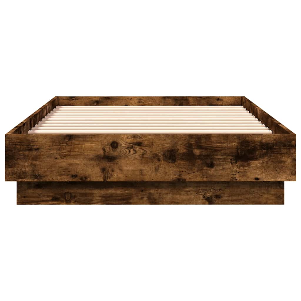 vidaXL Bed Frame without Mattress Smoked Oak 90x190 cm Single Engineered Wood