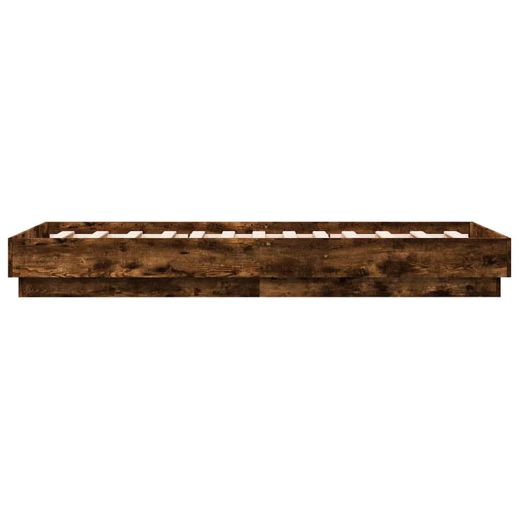 vidaXL Bed Frame without Mattress Smoked Oak 90x190 cm Single Engineered Wood