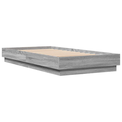 vidaXL Bed Frame without Mattress Grey Sonoma 90x190 cm Single Engineered Wood