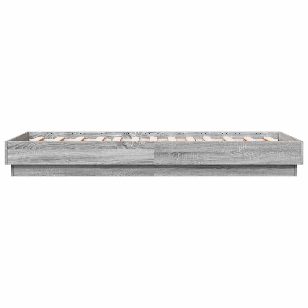 vidaXL Bed Frame without Mattress Grey Sonoma 90x190 cm Single Engineered Wood