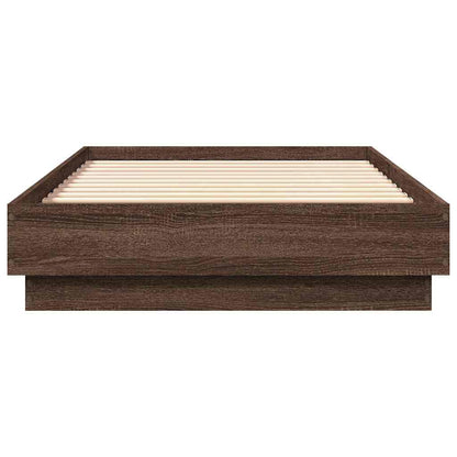 vidaXL Bed Frame without Mattress Brown Oak 90x190 cm Single Engineered Wood