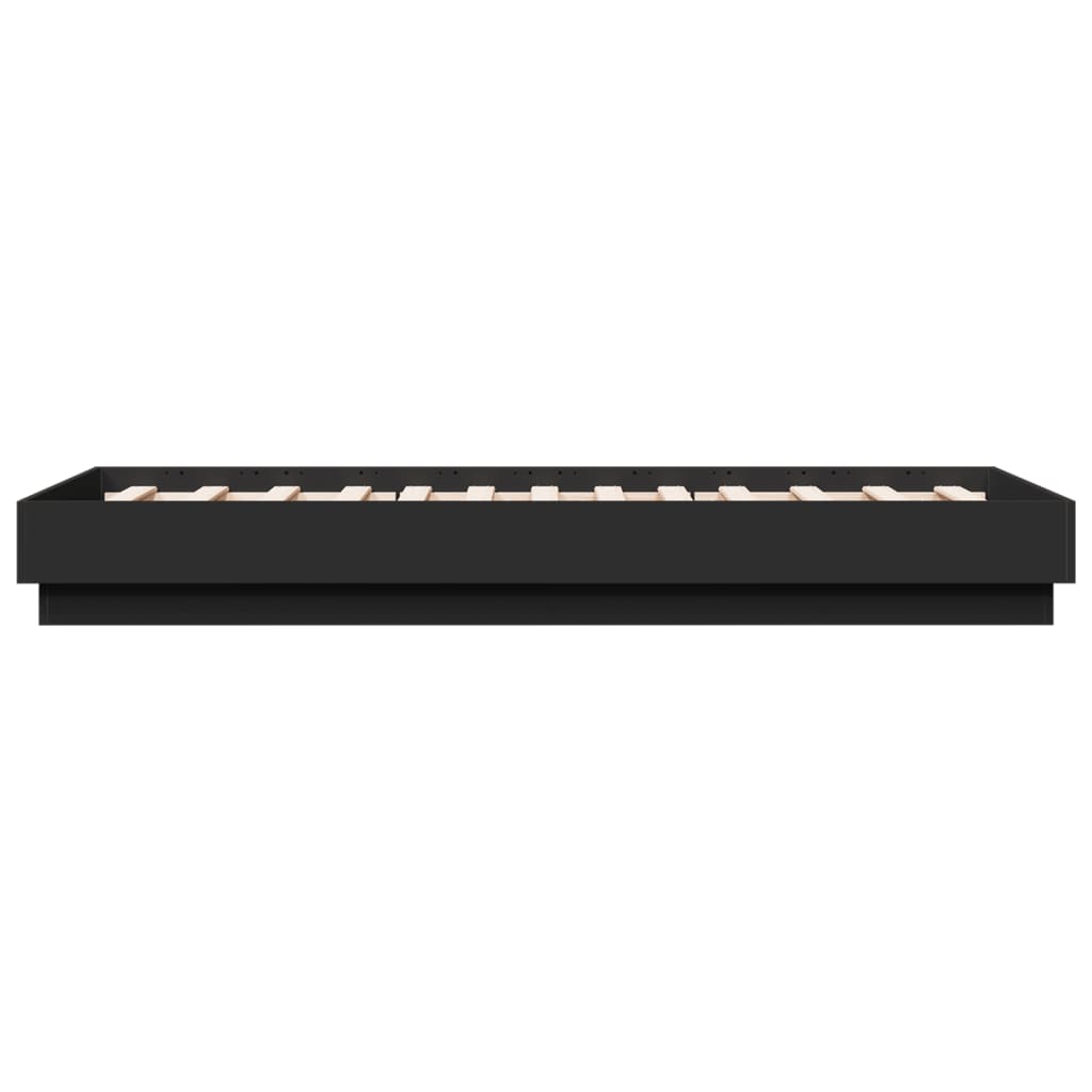 vidaXL Bed Frame without Mattress Black 75x190 cm Small Single Engineered Wood