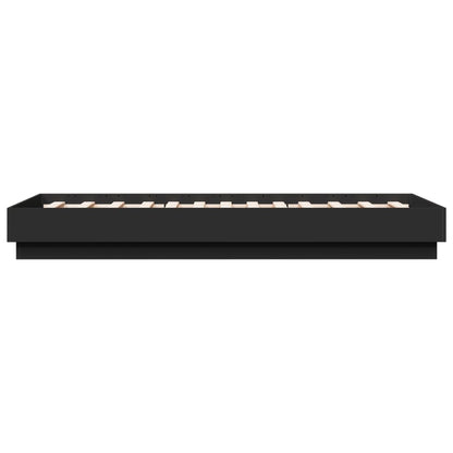 vidaXL Bed Frame without Mattress Black 75x190 cm Small Single Engineered Wood