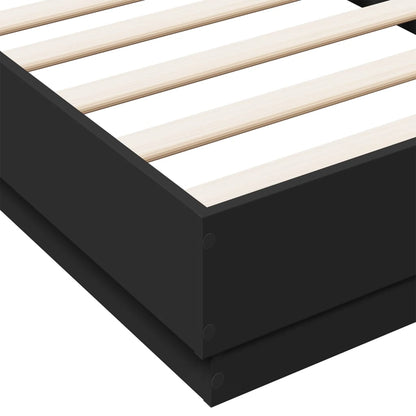 vidaXL Bed Frame without Mattress Black 75x190 cm Small Single Engineered Wood