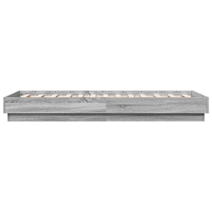 vidaXL Bed Frame without Mattress Grey Sonoma 75x190 cm Small Single Engineered Wood
