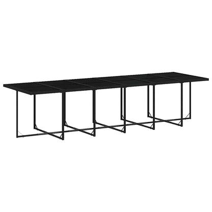 vidaXL 13 Piece Garden Dining Set with Cushions Black Poly Rattan