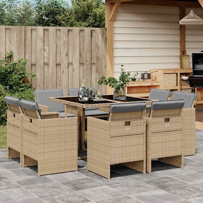 vidaXL Garden Dining Set | Mix Beige, Black, Light Grey
