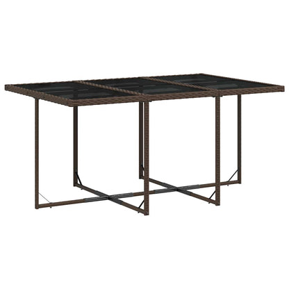 vidaXL 11 Piece Garden Dining Set with Cushions Brown Poly Rattan