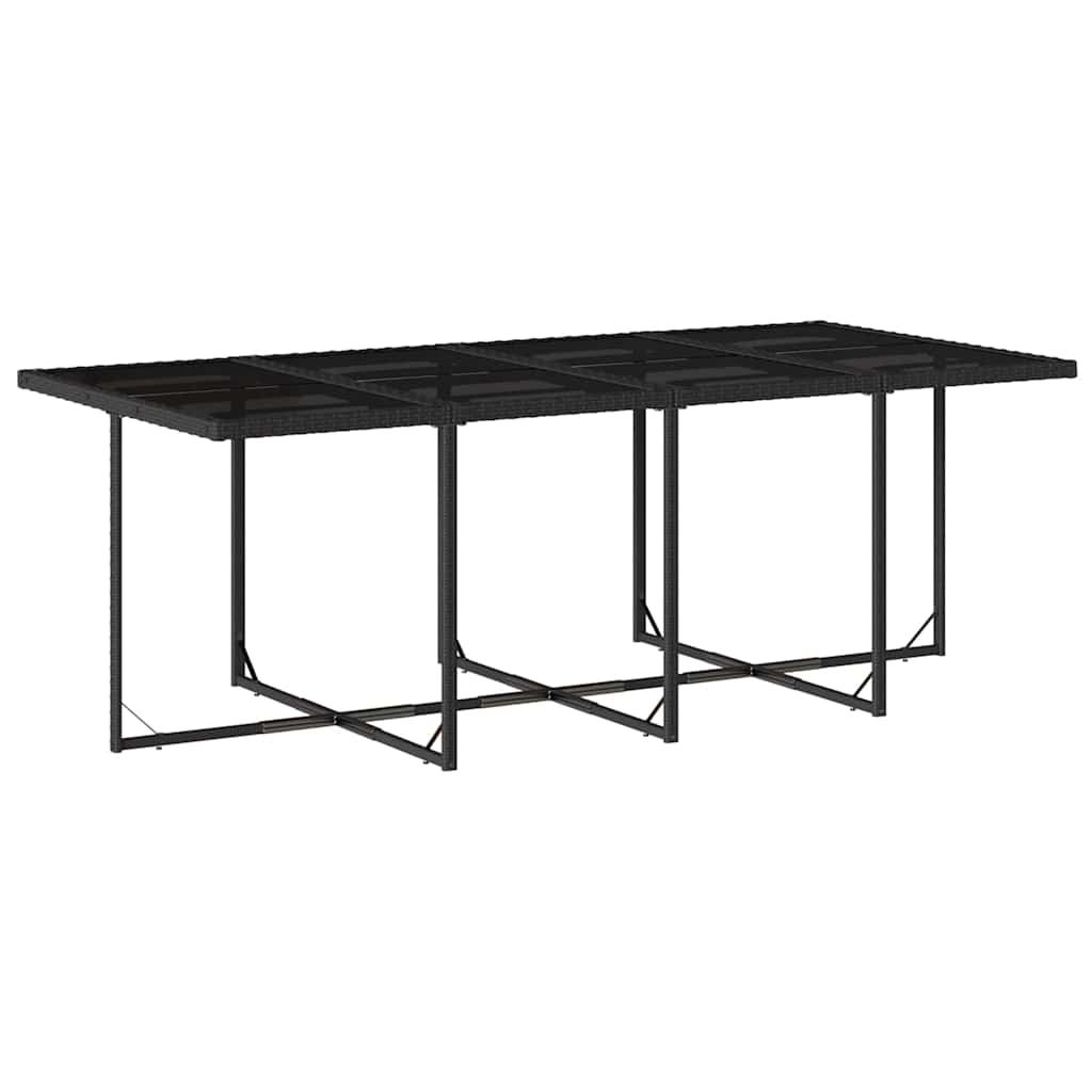 vidaXL 13 Piece Garden Dining Set with Cushions Black Poly Rattan