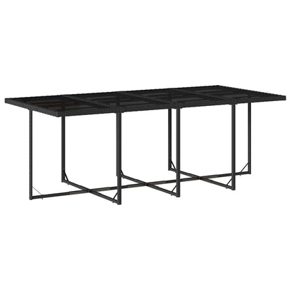 vidaXL 13 Piece Garden Dining Set with Cushions Black Poly Rattan