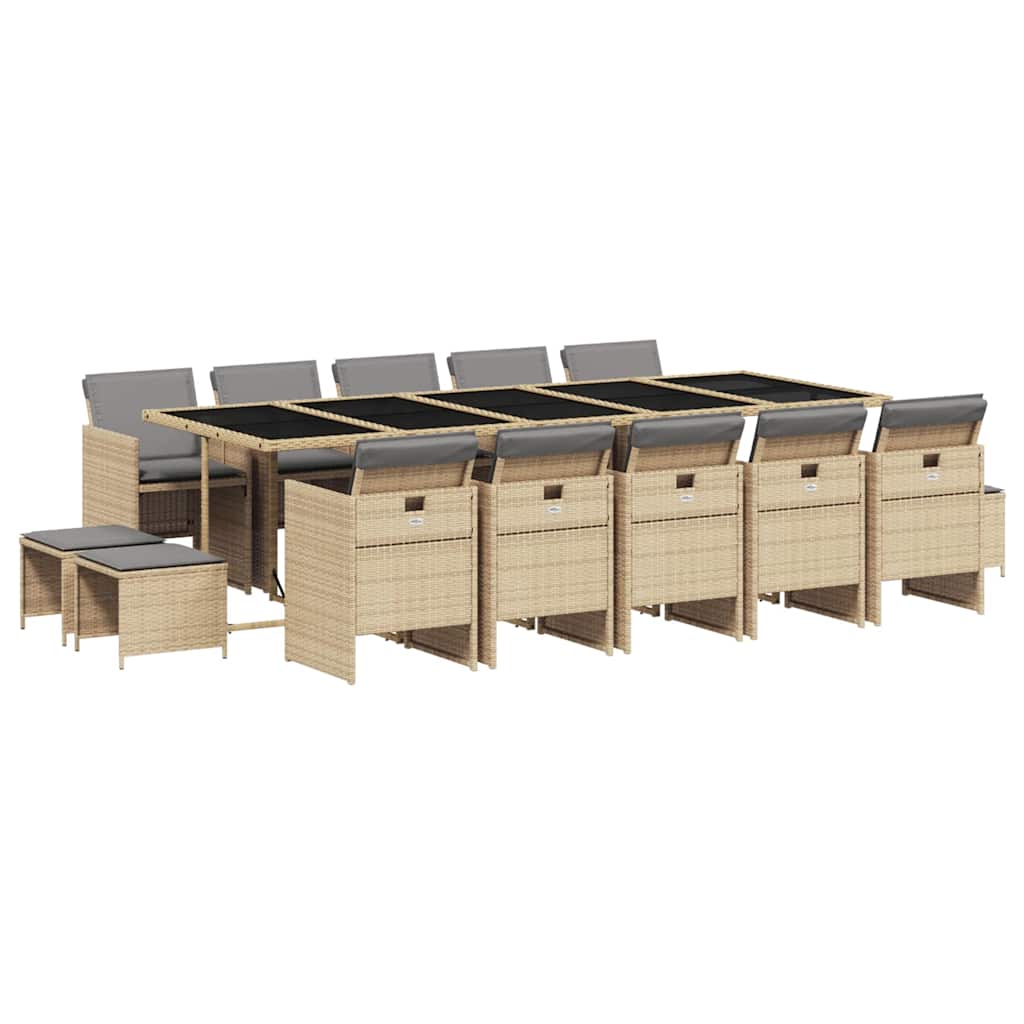vidaXL Garden Dining Set | Mix beige, black, light grey