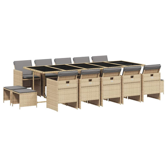 vidaXL Garden Dining Set | Mix beige, black, light grey