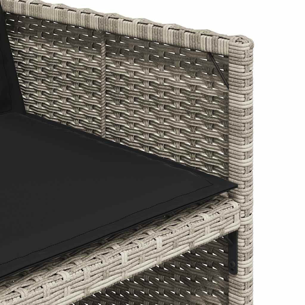 vidaXL 9 Piece Garden Dining Set with Cushions Light Grey Poly Rattan
