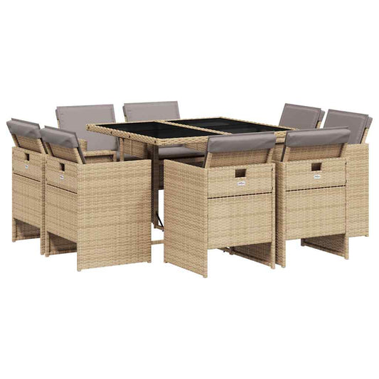 vidaXL Garden Dining Set | Mix beige and black