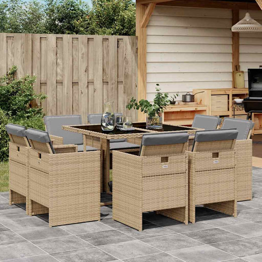 vidaXL Garden Dining Set | Mix beige and black