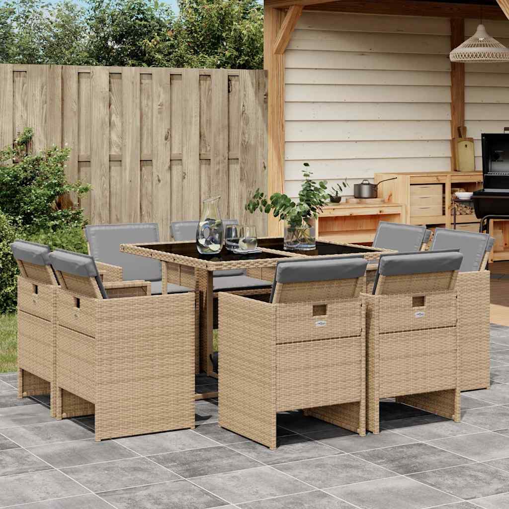 vidaXL Garden Dining Set | Mix beige and black