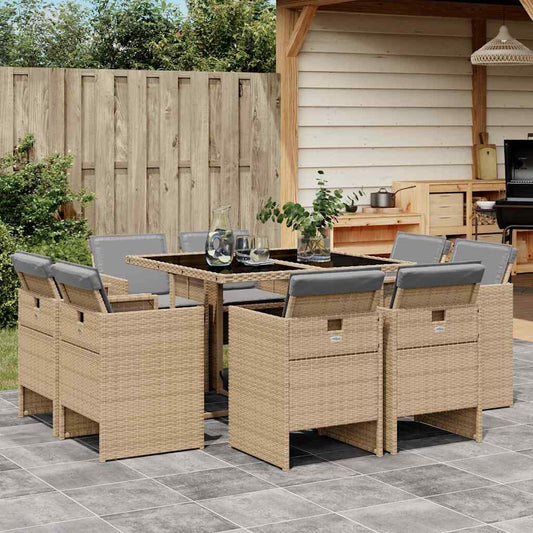 vidaXL Garden Dining Set | Mix beige and black