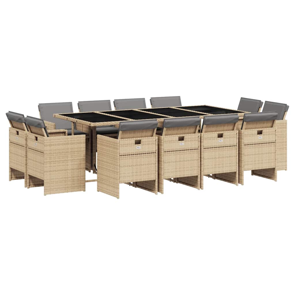 vidaXL Garden Dining Set | Mix beige, black, light grey | PE rattan | 42 sqft